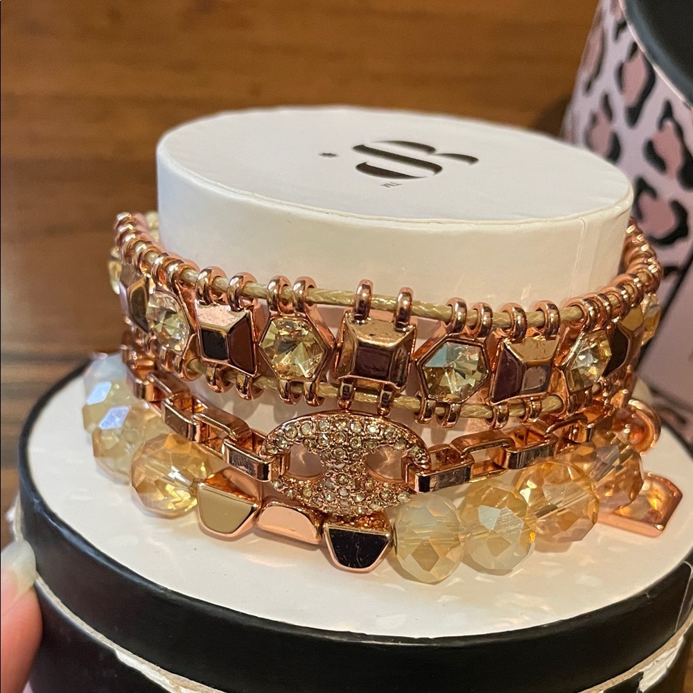 New in Box Bomb Party Bracelet Stack Classic Accessory Lab Created Stones